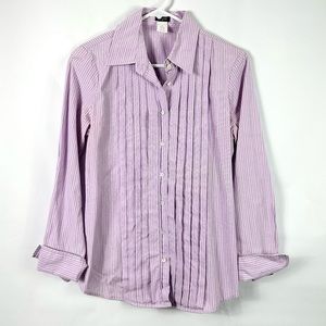 J. Crew pleated front cotton button dress shirt women’s size small EUC